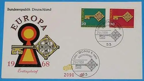 DEUTSCHLAND 1968 Mi-Nr. 559/60 CEPT FDC