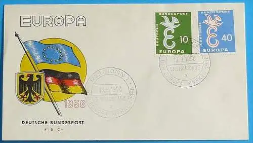 DEUTSCHLAND 1958 Mi-Nr. 295/96 CEPT FDC