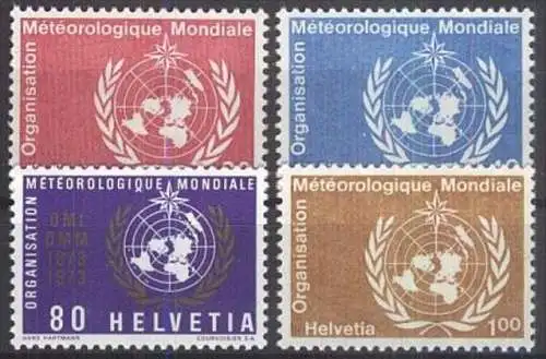 SCHWEIZ 1973 Mi-Nr. WMO 10/13 ** MNH