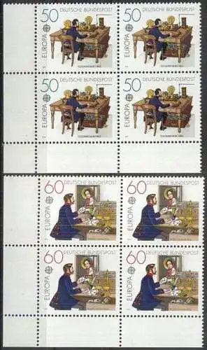 DEUTSCHLAND 1979 Mi-Nr. 1011/12 Eckrand-Viererblocks ** MNH