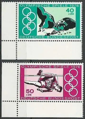 DEUTSCHLAND 1976 Mi-Nr. 886/87 Eckrand ** MNH