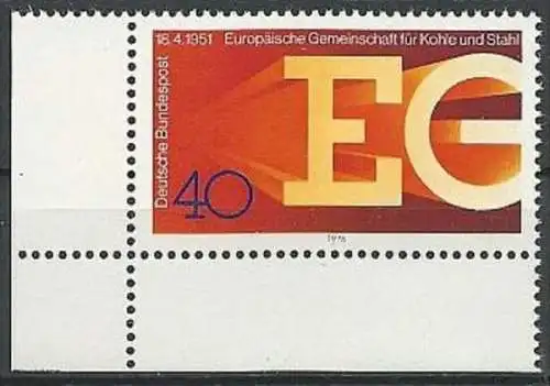 DEUTSCHLAND 1976 Mi-Nr. 880 Eckrand ** MNH