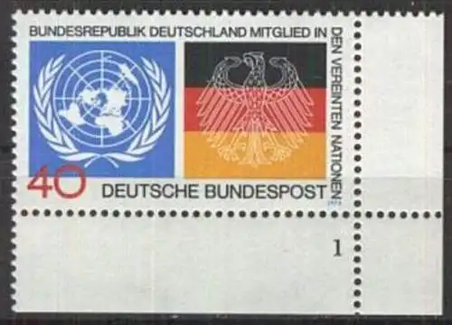 DEUTSCHLAND 1973 Mi-Nr. 781 Eckrand mit Formnummer ** MNH