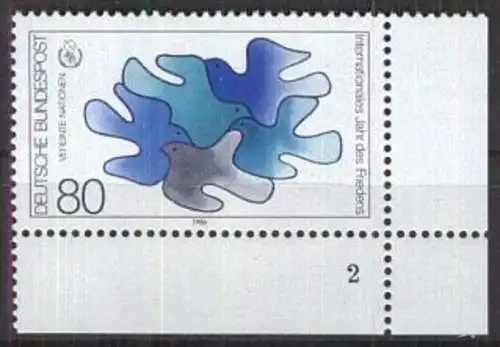 DEUTSCHLAND 1986 Mi-Nr. 1286 Eckrand mit Formnummer ** MNH