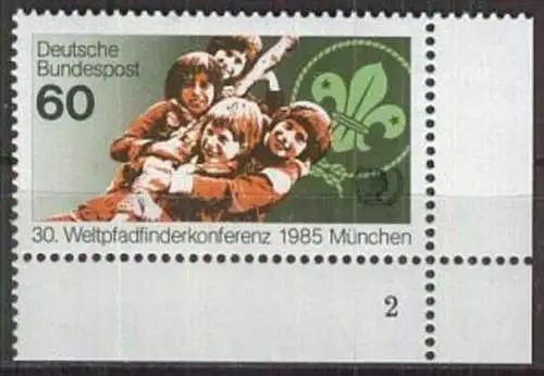 DEUTSCHLAND 1985 Mi-Nr. 1254 Eckrand mit Formnummer ** MNH