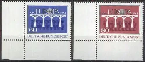 DEUTSCHLAND 1984 Mi-Nr. 1210/11 Eckrand ** MNH