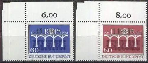 DEUTSCHLAND 1984 Mi-Nr. 1210/11 Eckrand ** MNH