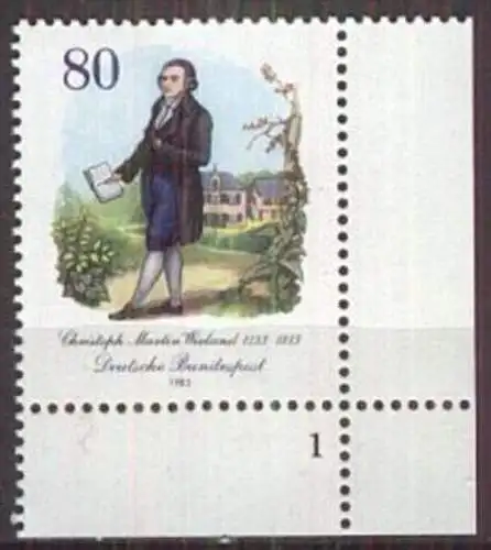 DEUTSCHLAND 1983 Mi-Nr. 1183 Eckrand mit Formnummer ** MNH