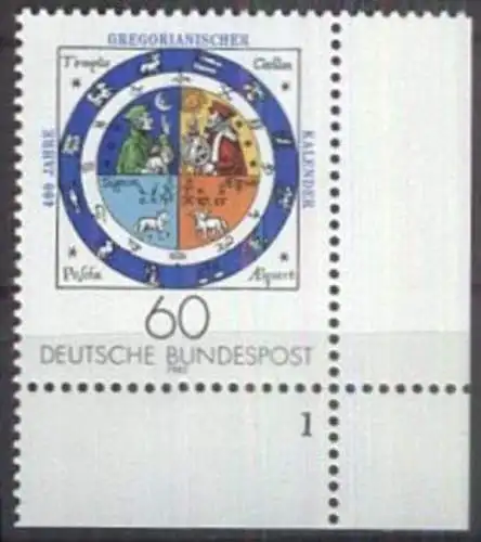 DEUTSCHLAND 1982 Mi-Nr. 1155 Eckrand mit Formnummer ** MNH