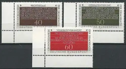 DEUTSCHLAND 1981 Mi-Nr. 1105/07 Eckrand ** MNH