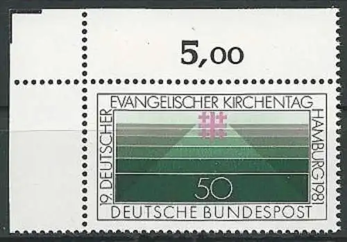 DEUTSCHLAND 1981 Mi-Nr. 1098 Eckrand ** MNH