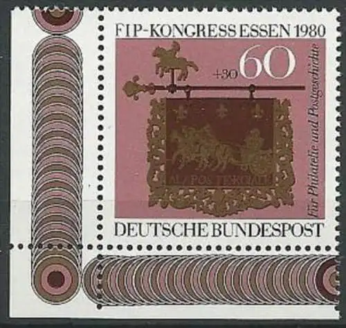 DEUTSCHLAND 1980 Mi-Nr. 1065 Eckrand ** MNH