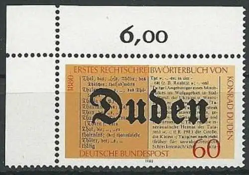 DEUTSCHLAND 1980 Mi-Nr. 1039 Eckrand ** MNH