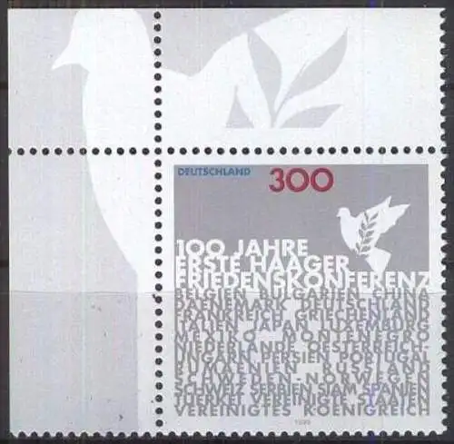 DEUTSCHLAND 1999 Mi-Nr. 2066 Eckrand ** MNH