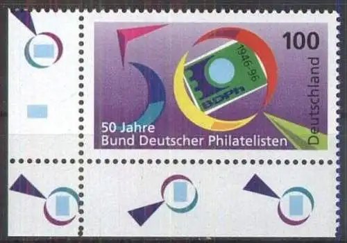 DEUTSCHLAND 1996 Mi-Nr. 1878 Eckrand ** MNH