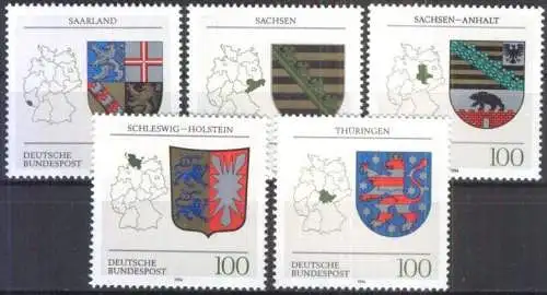 DEUTSCHLAND 1994 Mi-Nr. 1712/16 ** MNH