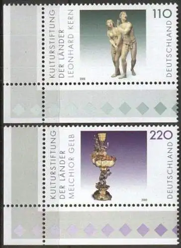 DEUTSCHLAND 2000 Mi-Nr. 2107/08 Eckrand ** MNH