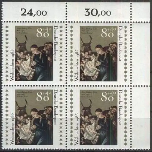 DEUTSCHLAND 1985 Mi-Nr. 1267 Viererblock ** MNH