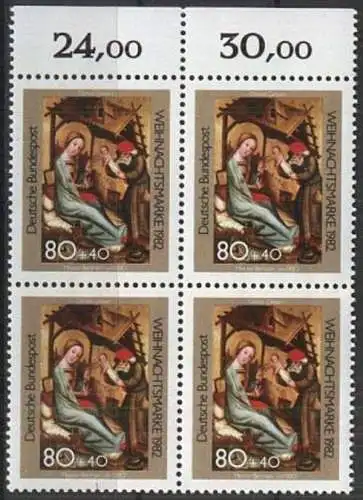 DEUTSCHLAND 1982 Mi-Nr. 1161 Viererblock ** MNH