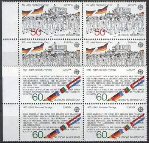 DEUTSCHLAND 1982 Mi-Nr. 1130/31 Viererblock ** MNH