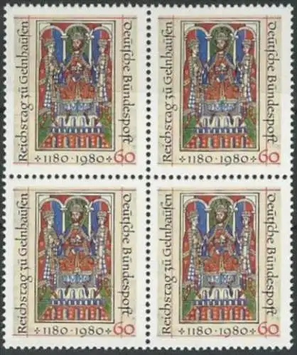 DEUTSCHLAND 1980 Mi-Nr. 1045 Viererblock ** MNH