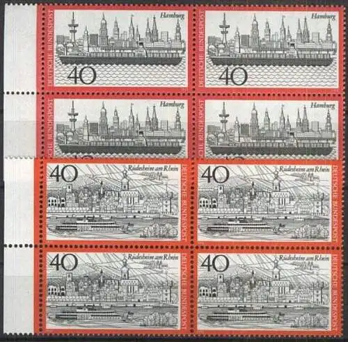 DEUTSCHLAND 1973 Mi-Nr. 761/62 Viererblock ** MNH