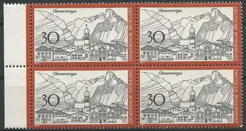 DEUTSCHLAND 1970 Mi-Nr. 622 Viererblock ** MNH
