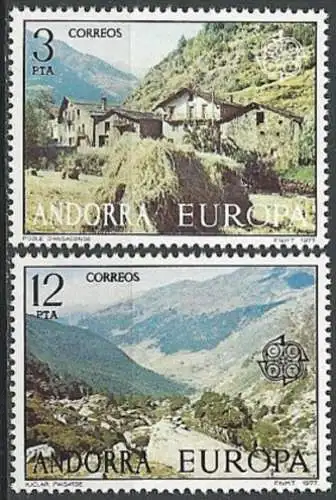SPAN. ANDORRA 1977 Mi-Nr. 107/08 ** MNH - CEPT