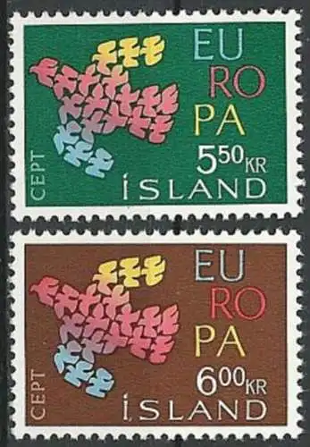 ISLAND 1961 Mi-Nr. 354/55 ** MNH - CEPT