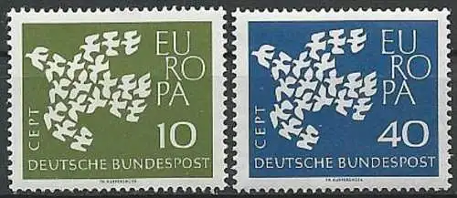 DEUTSCHLAND 1961 Mi-Nr. 367/68  ** MNH - CEPT