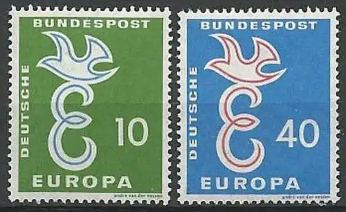 DEUTSCHLAND 1958 Mi-Nr. 295/96 ** MNH - CEPT