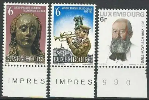 LUXEMBURG 1978 Mi-Nr. 969, 970, 971 ** MNH