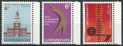 LUXEMBURG 1976 Mi-Nr. 930, 931, 932 ** MNH