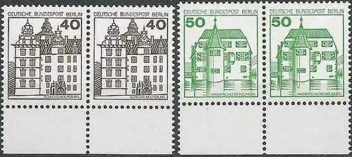 BERLIN 1980 Mi-Nr. 614/15 waagerechtes Paar Unterrand ** MNH