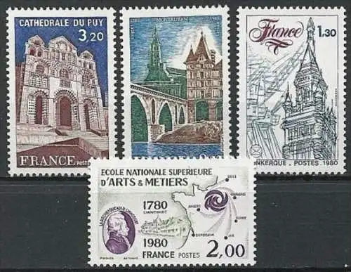 FRANKREICH 1980 Mi-Nr. 2204 2205 2206 2207 ** MNH