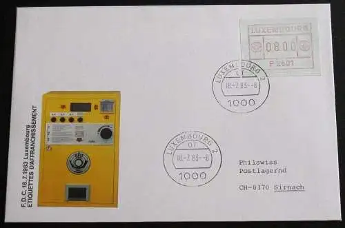 LUXEMBURG 1983 Mi-Nr. 1 Automatenmarke FDC