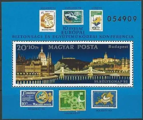 UNGARN 1982 Mi-Nr. Block 159 A ** MNH