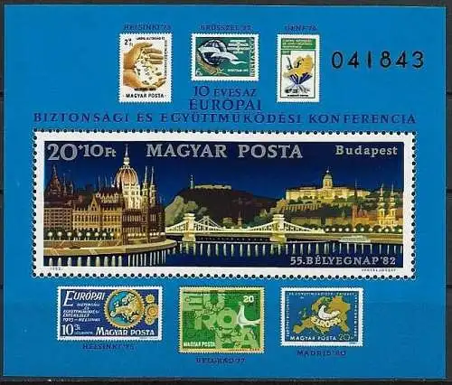 UNGARN 1982 Mi-Nr. Block 159 A ** MNH