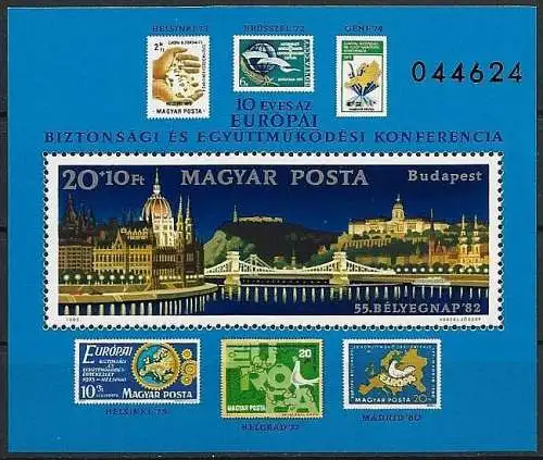 UNGARN 1982 Mi-Nr. Block 159 A ** MNH