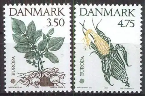 DÄNEMARK 1992 Mi-Nr. 1025/26 ** MNH