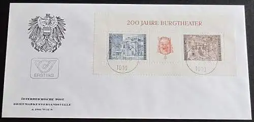 ÖSTERREICH 1976 Mi-Nr. Block 3 FDC