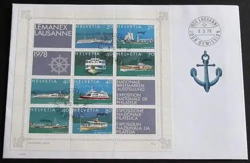 SCHWEIZ 1978 Mi-Nr. Block 23 FDC