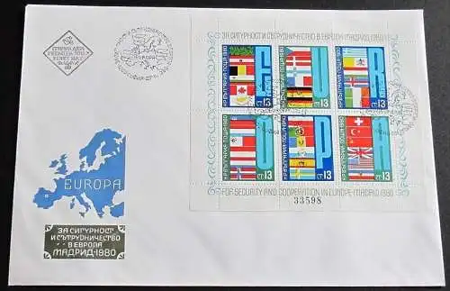 BULGARIEN 1980 Mi-Nr. Block 100 FDC