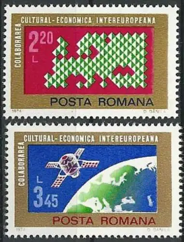 RUMÄNIEN 1974 Mi-Nr. 3189/90 ** MNH