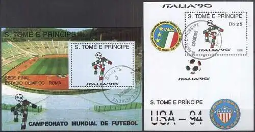 S. TOME E PRINCIPE 1989 Mi-Nr. Block 193 + 194 o used - aus Abo