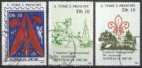 S. TOME E PRINCIPE 1988 Mi-Nr. 1068/70 o used - aus Abo