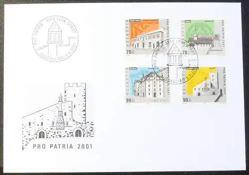 SCHWEIZ 2001 Mi-Nr. 1753/56 FDC