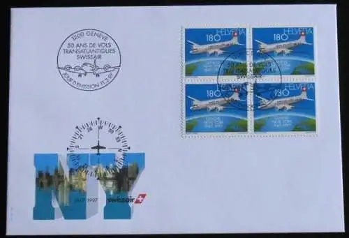 SCHWEIZ 1997 Mi-Nr. 1609 Viererblock FDC