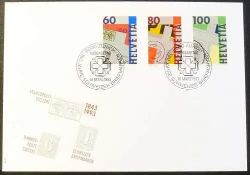 SCHWEIZ 1993 Mi-Nr. 1496/98 FDC