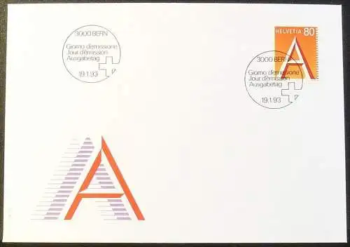 SCHWEIZ 1993 Mi-Nr. 1490 FDC